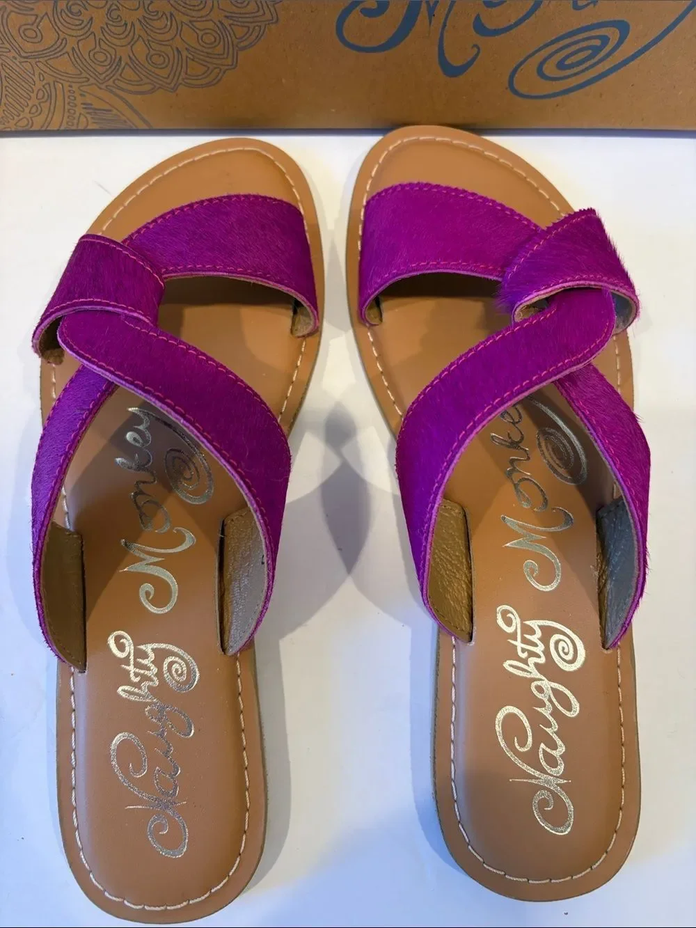 naughty monkey Women's Magenta Cross-Strap Sandals